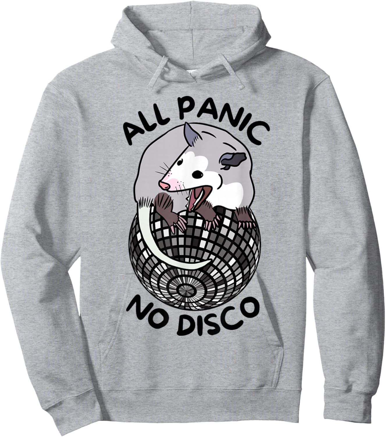 Opossum All Panic No Disco Funny Screaming Street Trash Cat Hoodie - Hoodie | Ash
