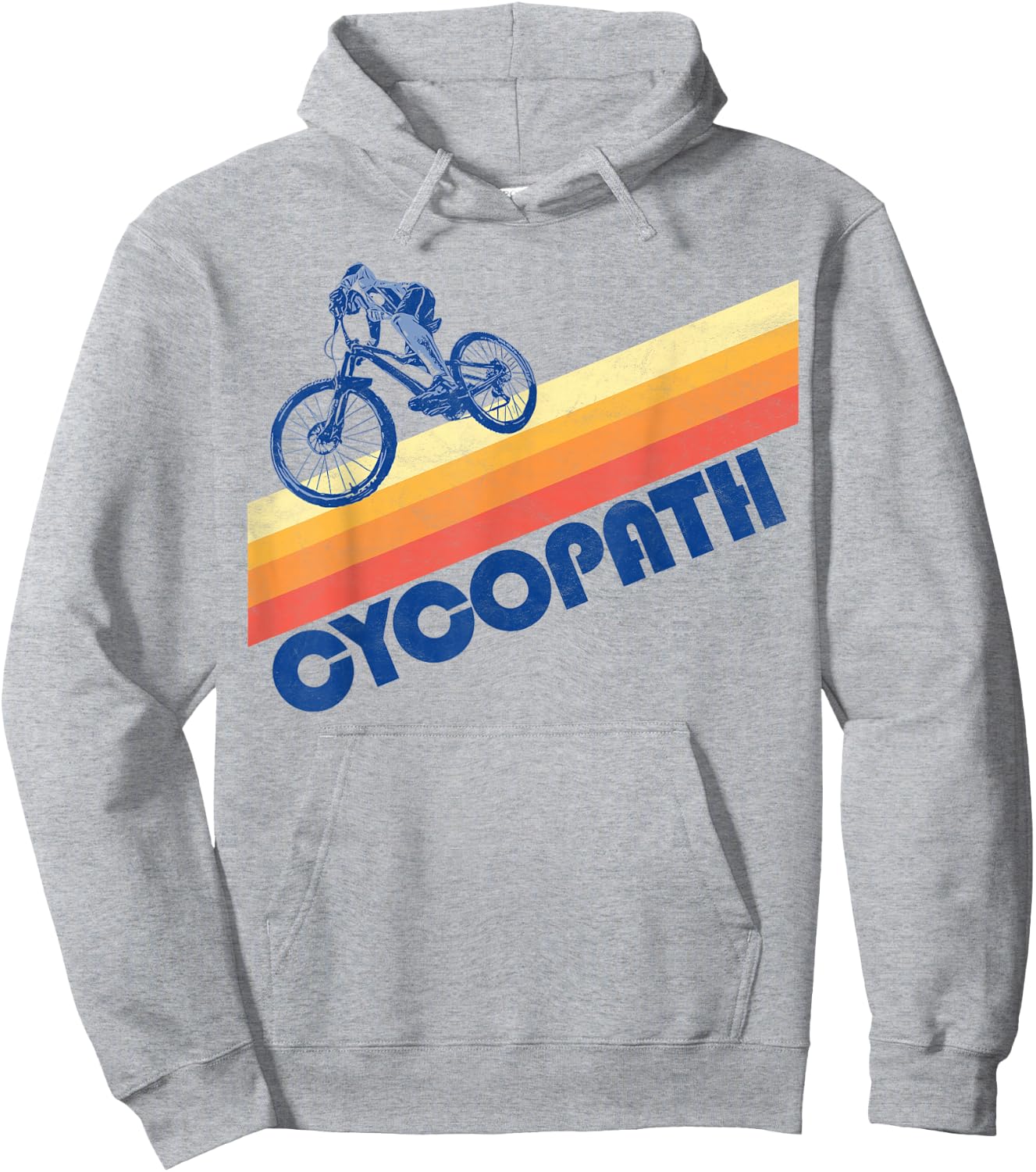Cycopath! Funny Mountain Biking Vintage 80s Hoodie - Hoodie | Ash