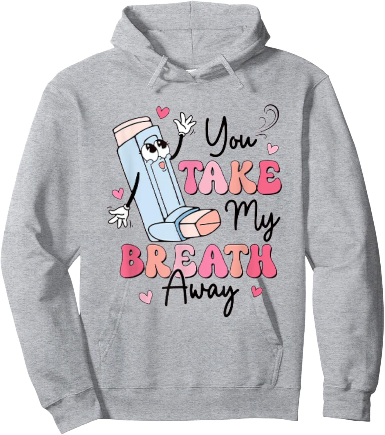 Retro Valentine's Day You Take My Breath Away NICU PICU Hoodie - Hoodie | Ash
