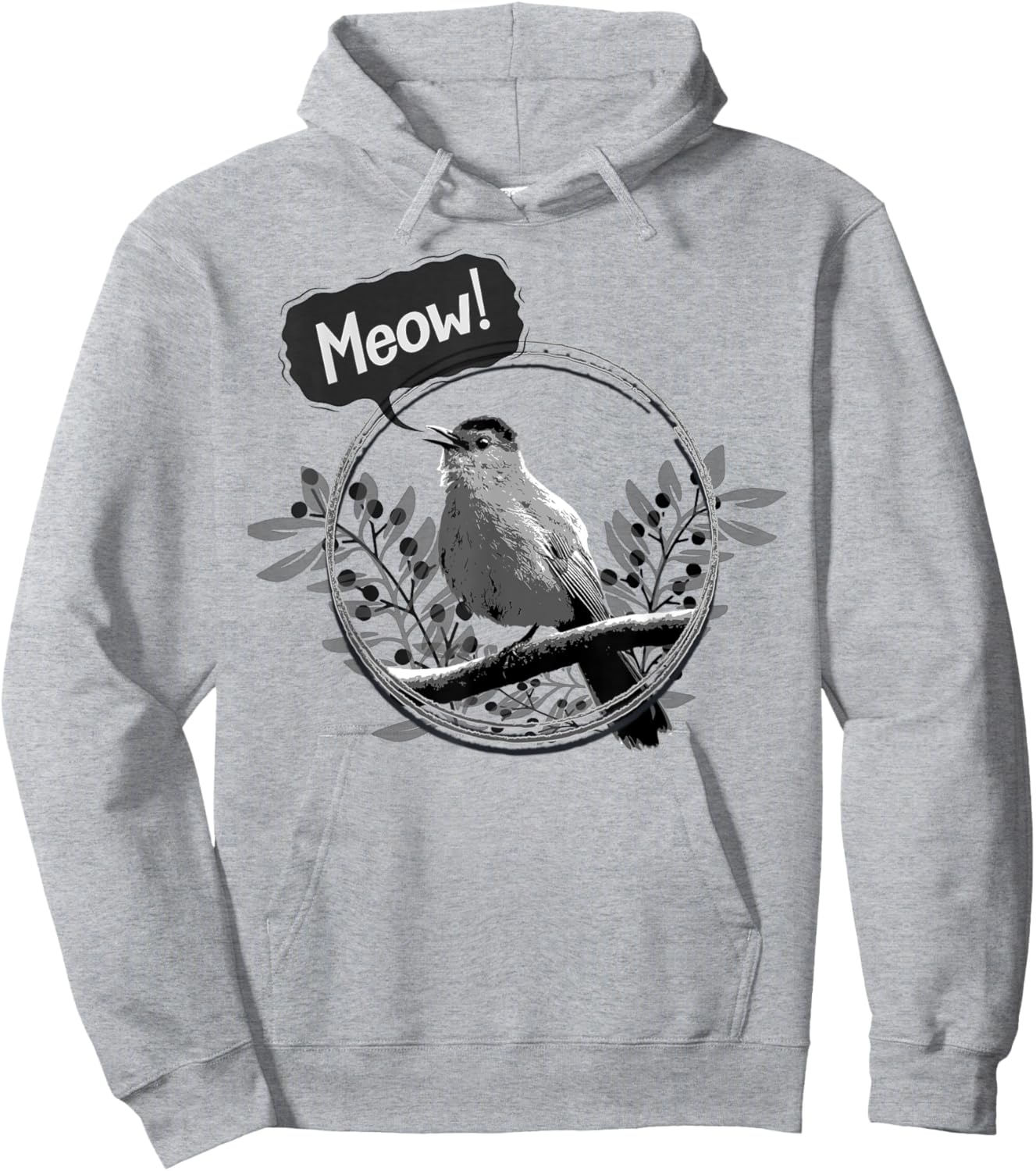 Funny Gray Catbird Meow Bird Birdwatching Hoodie - Hoodie | Ash