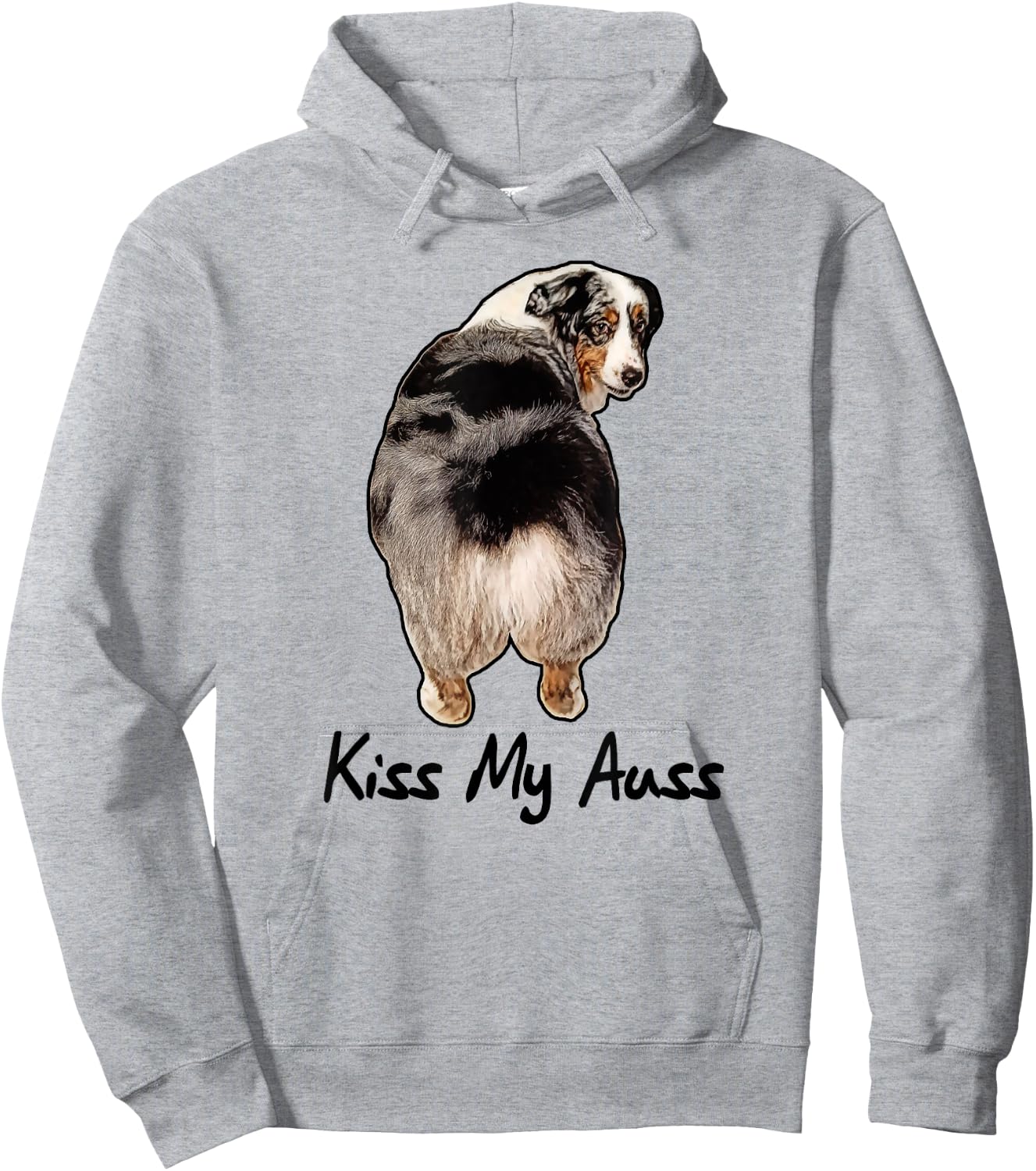 Funny Miniature Australian Shepherd Kiss My Auss Mini Aussie Hoodie - Hoodie | Ash