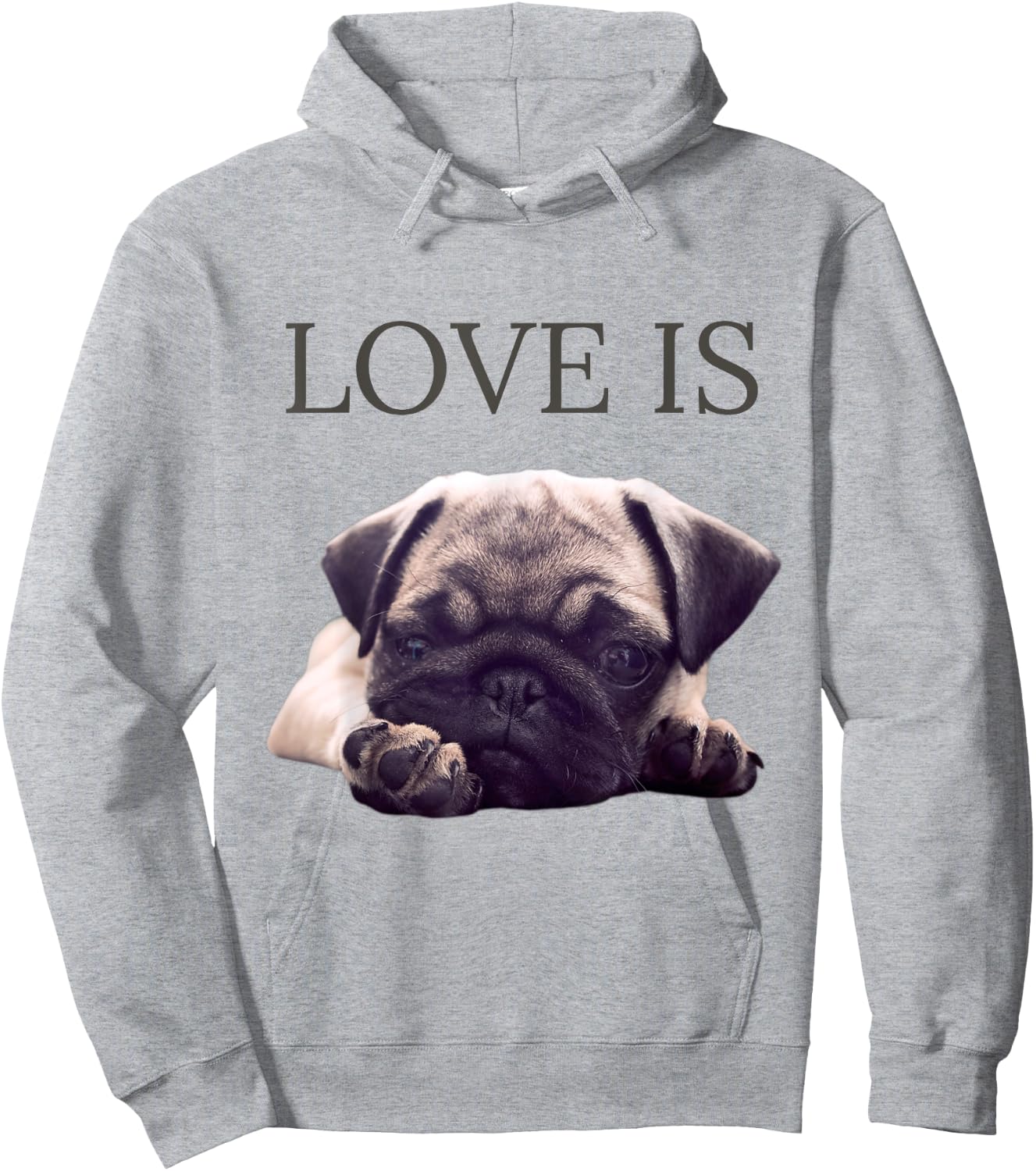 Valentines Pug Shirt Women Men Pug Mom Life Love Dog Pet Hoodie - Hoodie | Ash