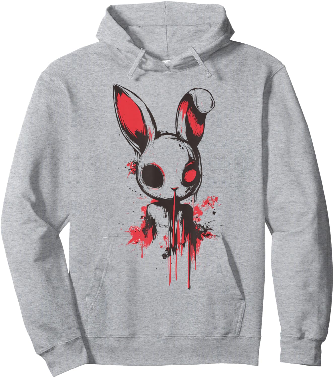 Bunny Anime Goth Scary Men Women Creepy Gothic Anime Rabbit Hoodie - Hoodie | Ash