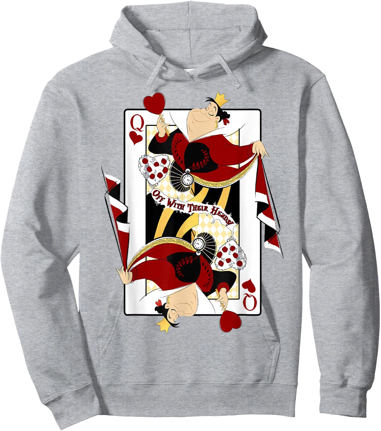 Disney Alice in Wonderland Queen of Hearts Playing Card Small Hoodie - Hoodie | Ash