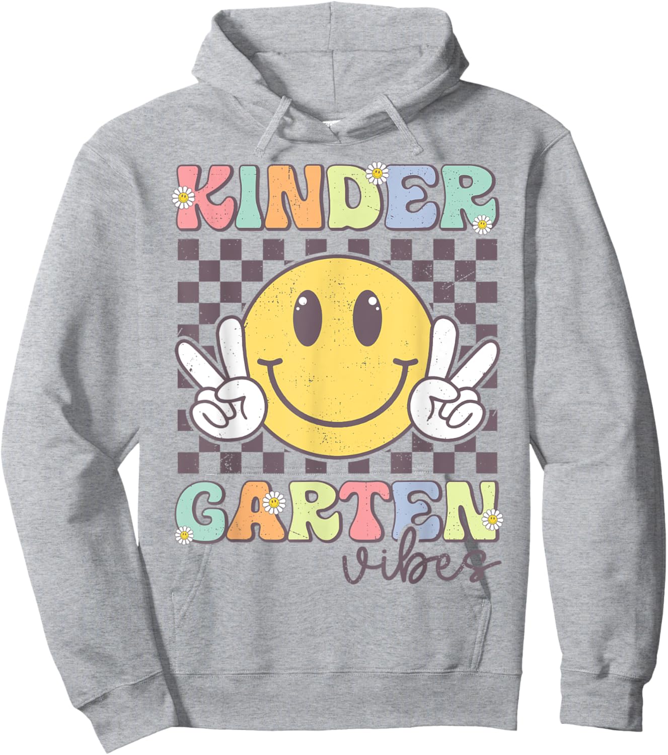Kindergarten Vibes Smile Face Back To School Teachers Kids Hoodie - Hoodie | Ash