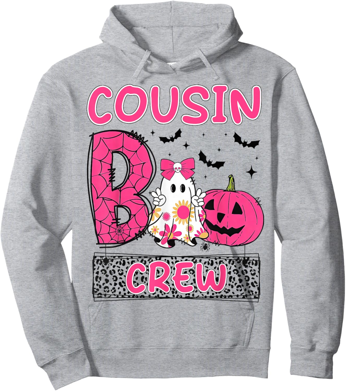 Cousin Boo Crew Girls Kids Matching Family Halloween Hoodie - Hoodie | Ash