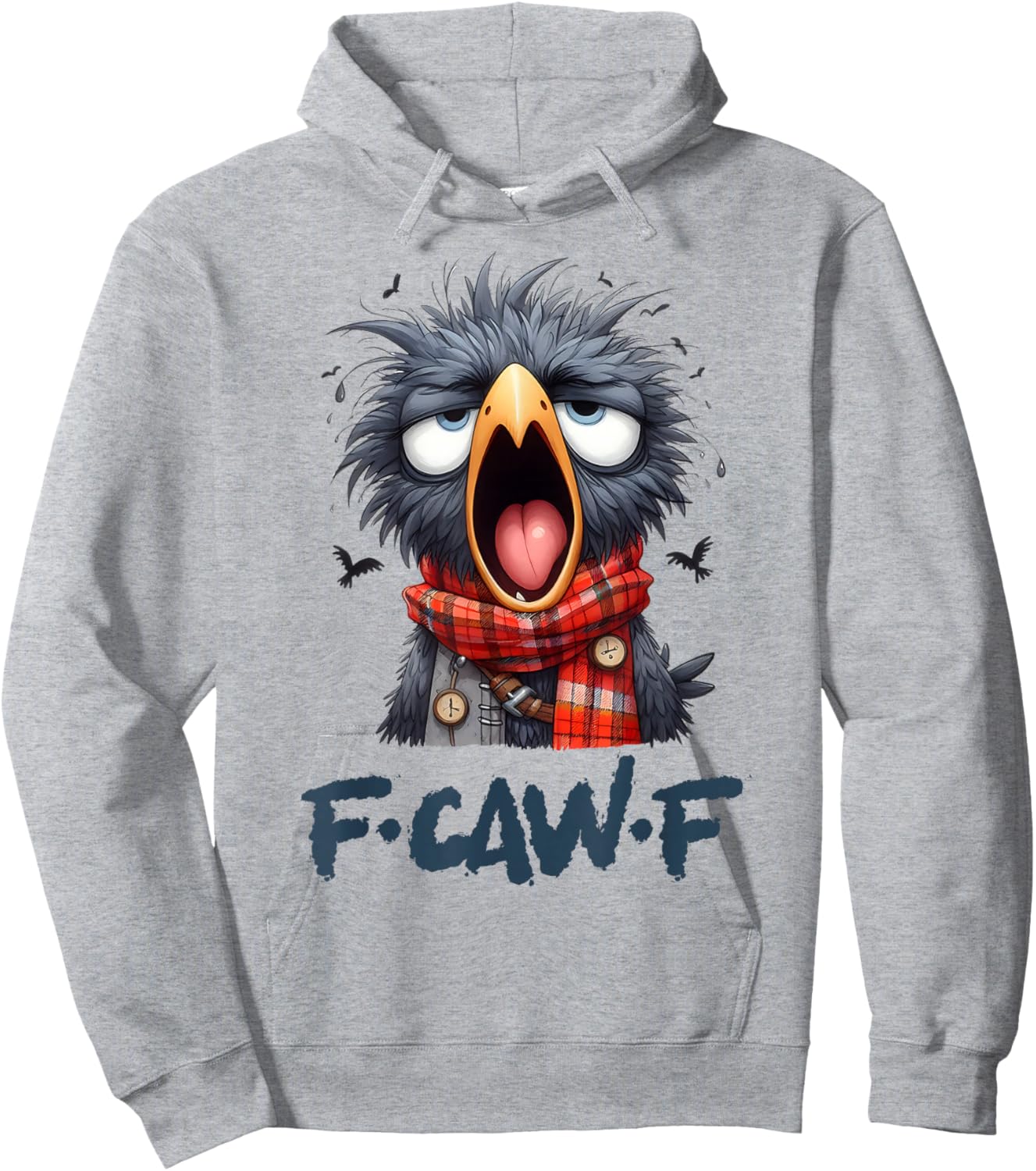 F-Caw-F Black Crow Black Bird Funny Crow F-Caw-F Hoodie - Hoodie | Ash