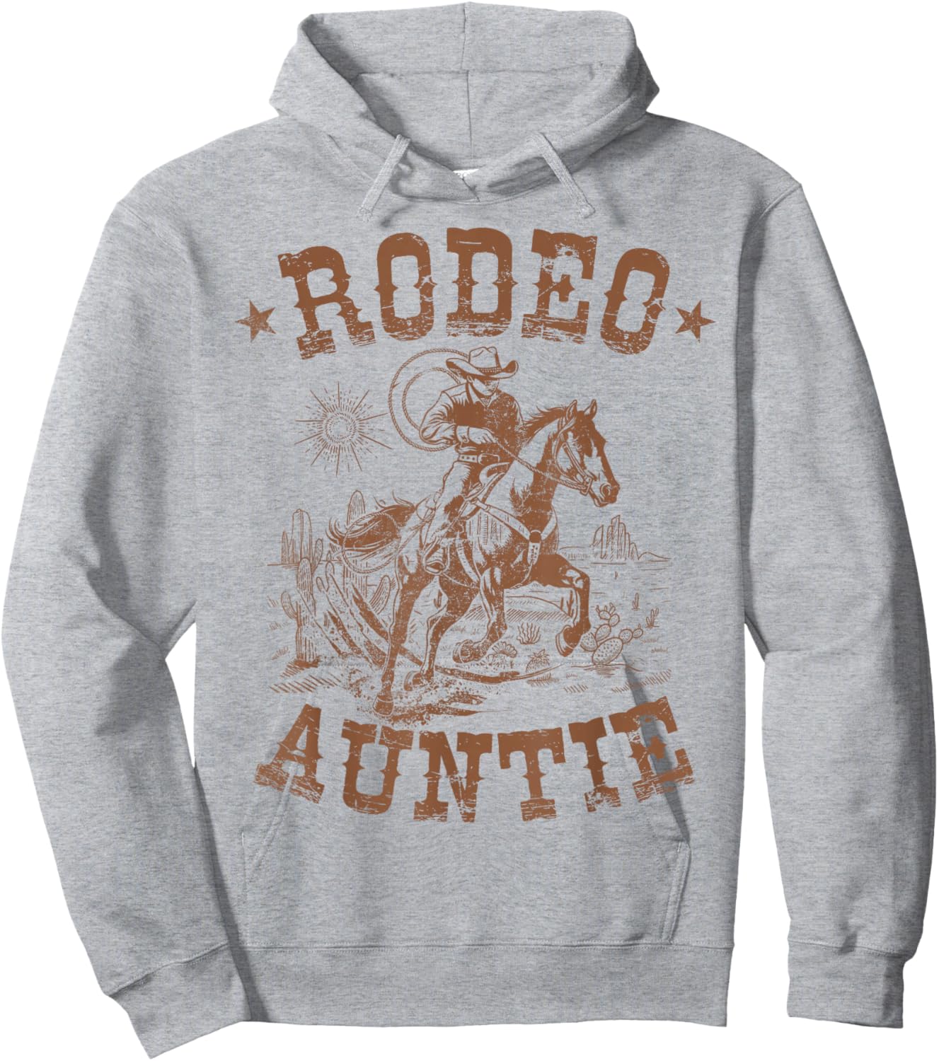 Rodeo Auntie Western Cowboy Family Matching Mother's Day Hoodie - Hoodie | Ash