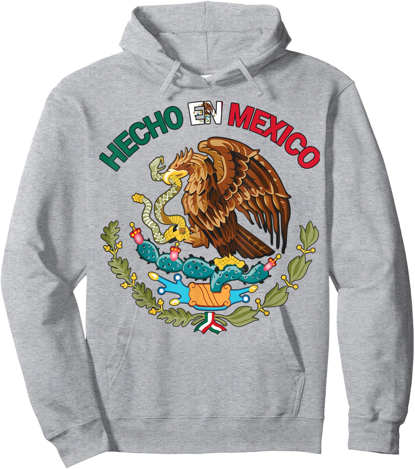 Hecho En Mexico Shirt Mexican Flag Pride Aztec Eagle Latino Hoodie - Hoodie | Ash