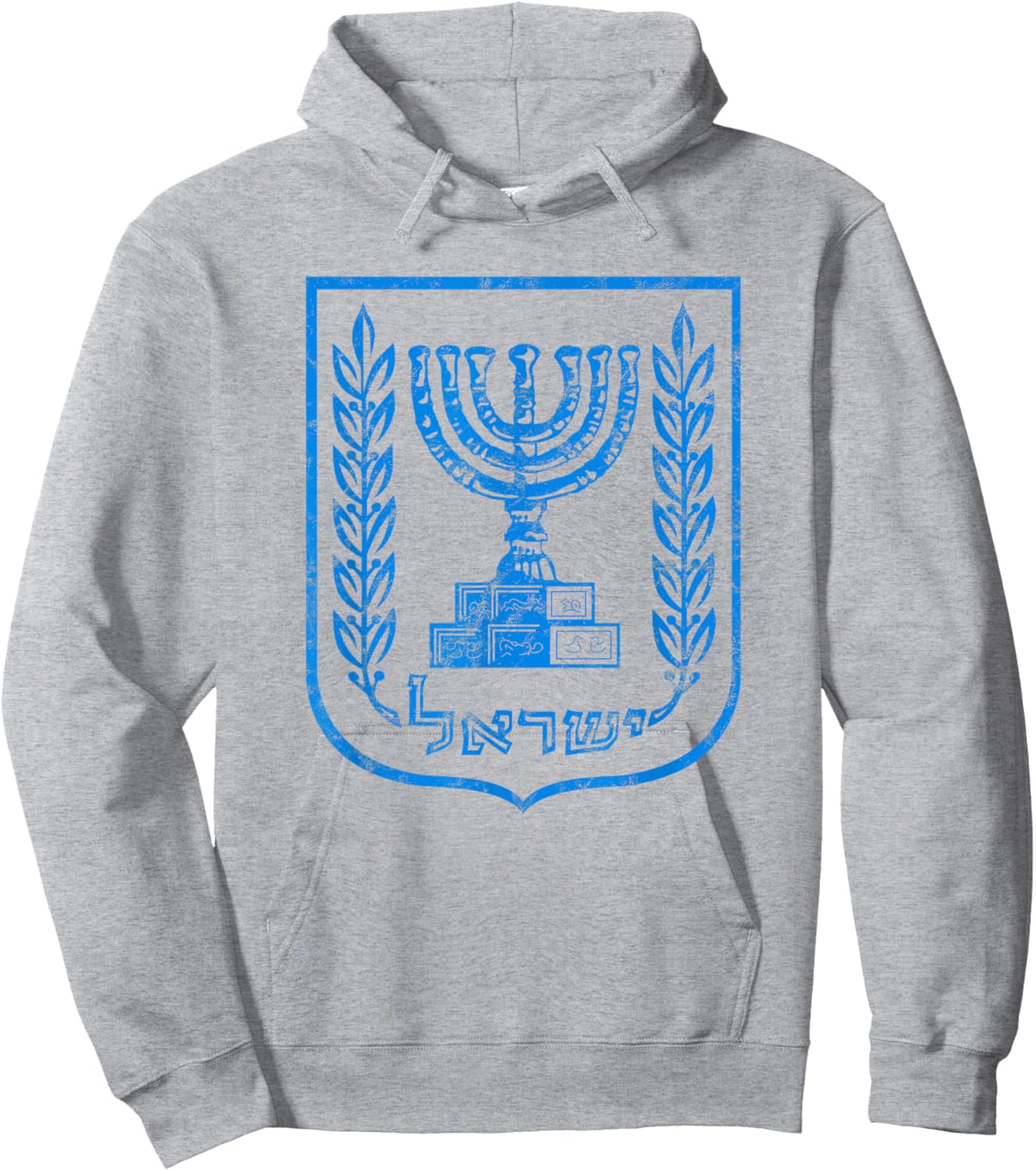 Temple, menorah, seven-branched candelabrum, Judaism, Israel Hoodie - Hoodie | Ash