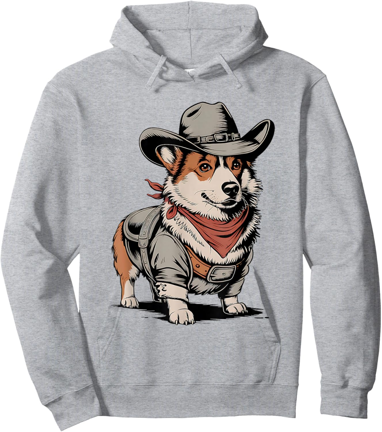 Adults & Kids Corgi Lover Country Western White Small Hoodie - Hoodie | Ash