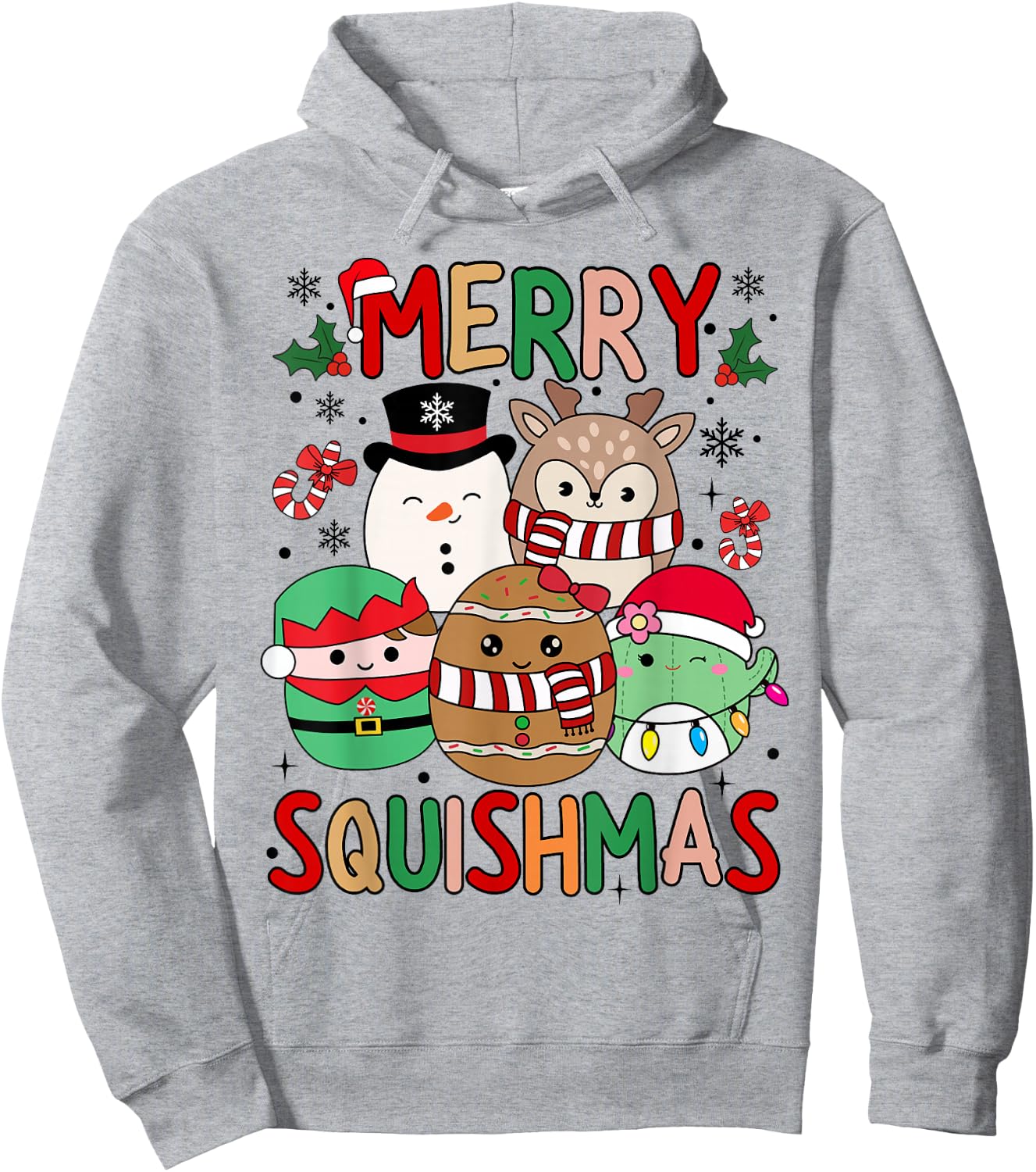 Squish Squad Merry Christmas Gifts Cute for Kids Woman Hoodie - Hoodie | Ash