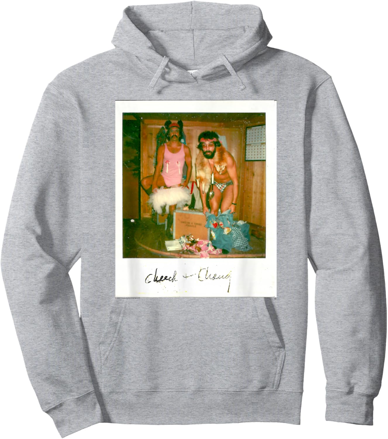 Cheech & Chong In Underwear Dressing Up Polaroid Picture Hoodie - Hoodie | Ash