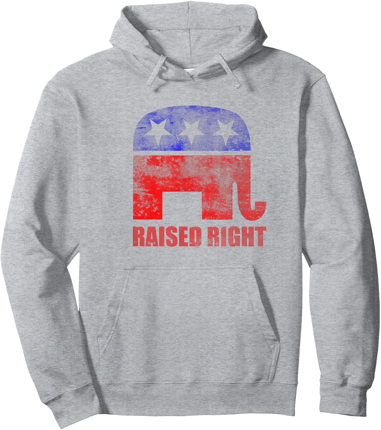 RAISED RIGHT Republican Party Elephant Conservative Values Hoodie - Hoodie | Ash