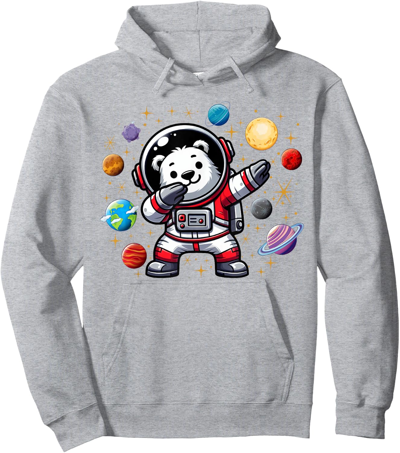 Polar Bear Astronaut Dabbin In Space Cosmic Galaxy Adventure Hoodie - Hoodie | Ash