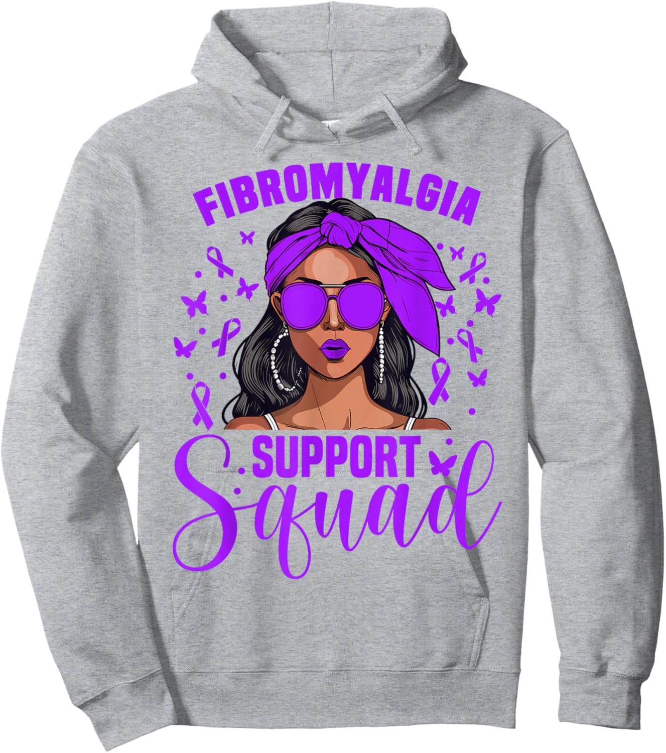 Fibro Awareness Women Support Fibro Survivor Fibromyalgia Hoodie - Hoodie | Ash