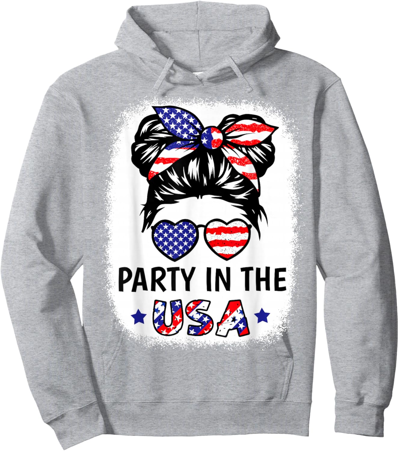 Party in USA Shirt Girl American Flag Patriotic 4th of July Hoodie - Hoodie | Ash