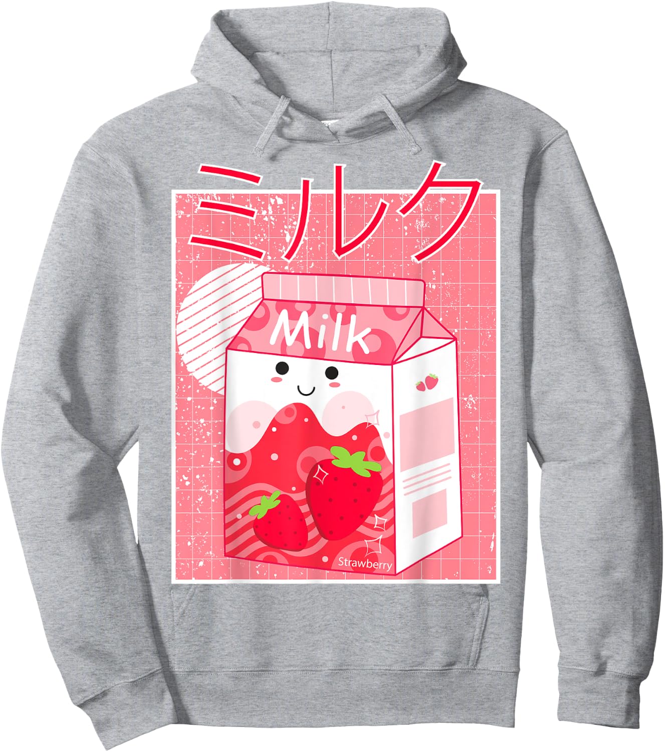 Pink Strawberry Milk Shake Kawaii pastel Goth Japanese 90's Hoodie - Hoodie | Ash