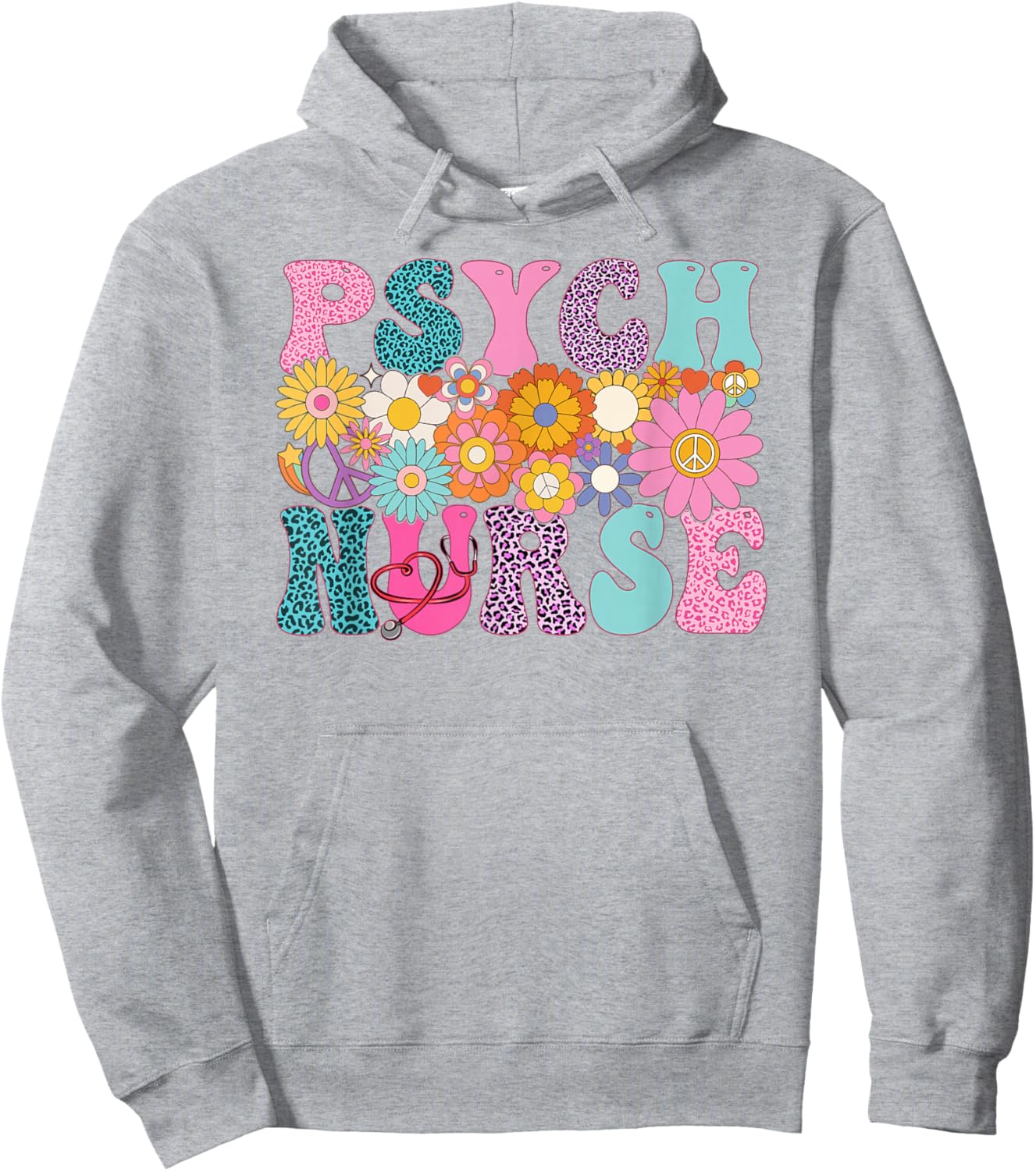 Psych Nurse Week Groovy Leopard Appreciation Day Hoodie - Hoodie | Ash