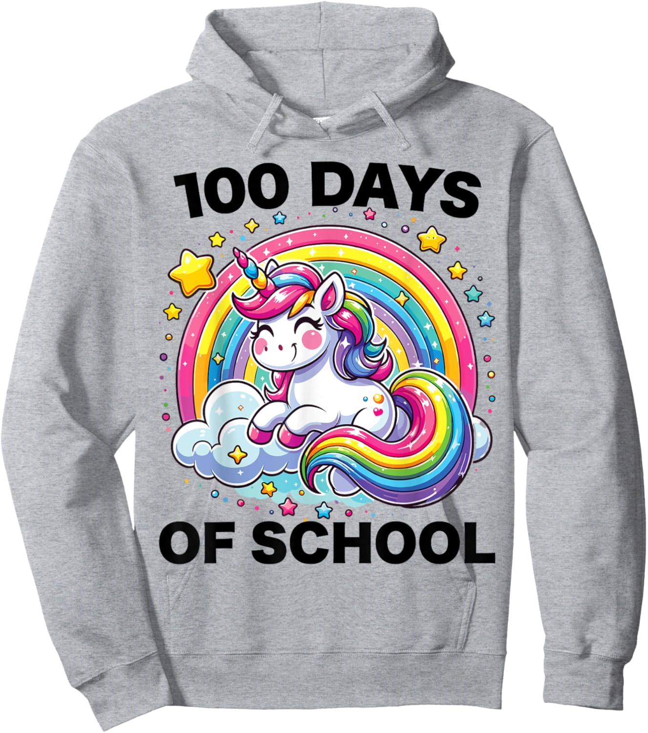 100 Days of School Unicorn Girls Teacher 100th Day of School Hoodie - Hoodie | Ash