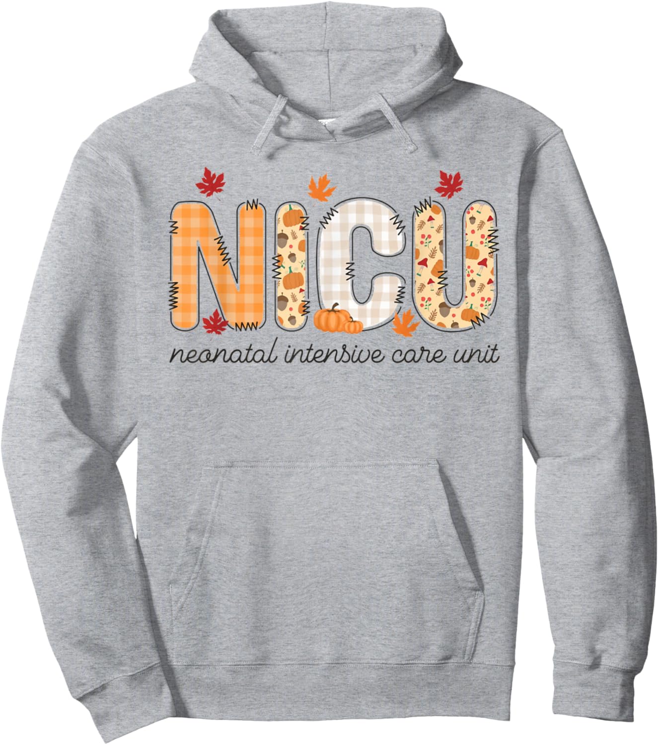 Women NICU Nurse Autumn Fall Neonatal Intensive Care Unit Hoodie - Hoodie | Ash