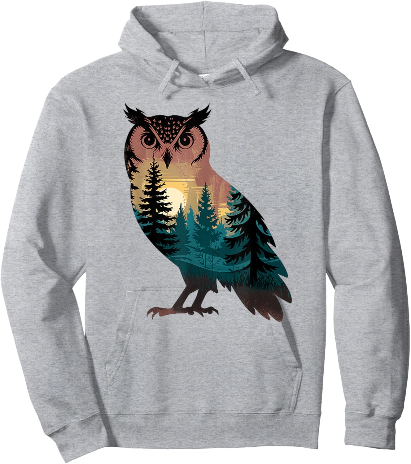 Owl Hunting Hiking Outdoor Camping Forest Men Women Owl Hoodie - Hoodie | Ash