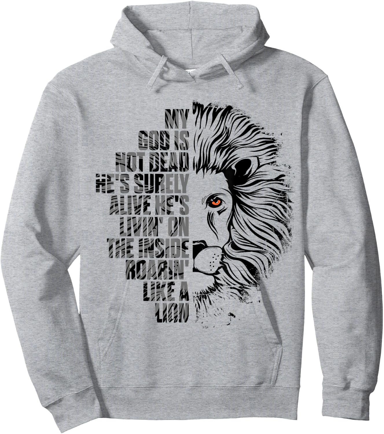 God is Not Dead He's Alive Roaring Like Lion Christian Faith Hoodie - Hoodie | Ash