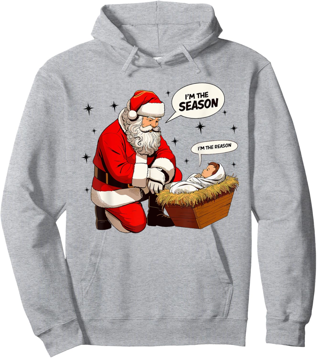 Christmas Jesus Is The Reason For The Season Christian Santa Hoodie - Hoodie | Ash