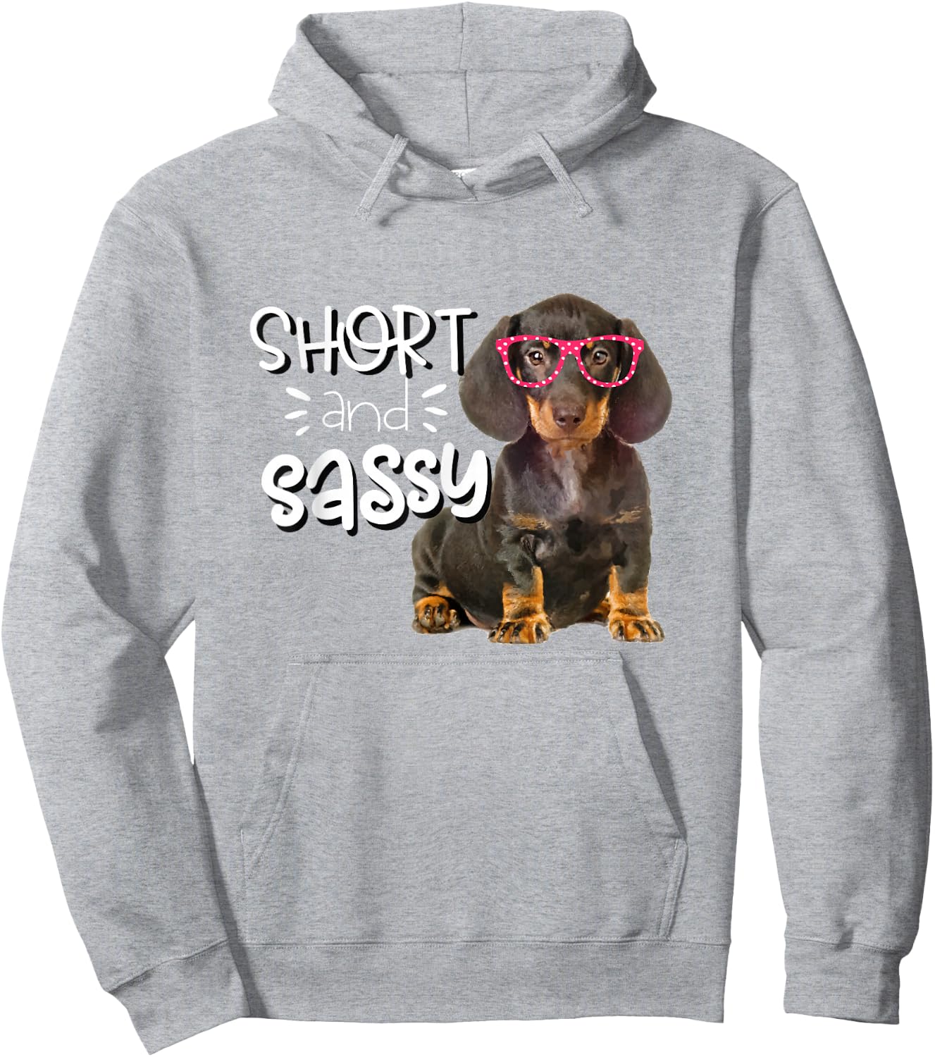 Dachshund Shirt for Girls Short and Sassy Doxie Puppy Hoodie - Hoodie | Ash