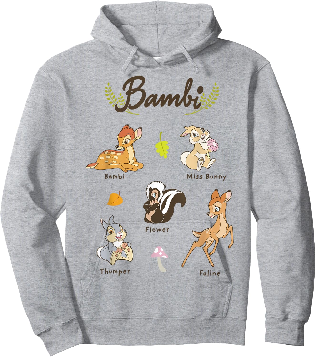 Disney Bambi Vintage Movie Characters Textbook Display Hoodie - Hoodie | Ash