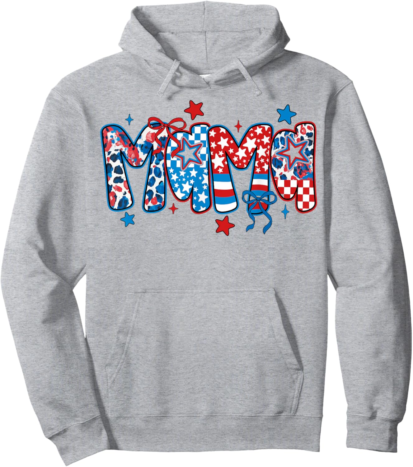 4th Of July Mama Mom Women Coquette Patriotic USA Mama Hoodie - Hoodie | Ash