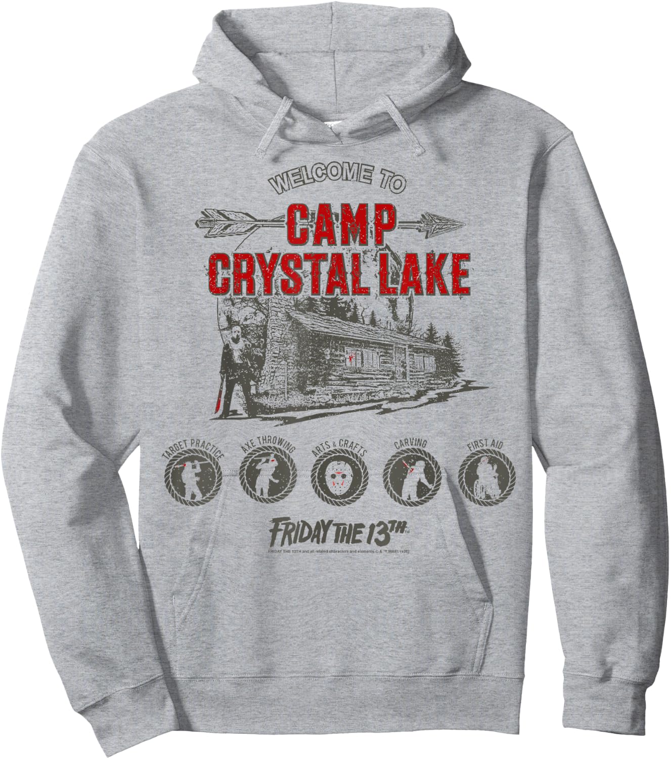 Friday The 13th Camp Crystal Lake Activities Small Hoodie - Hoodie | Ash
