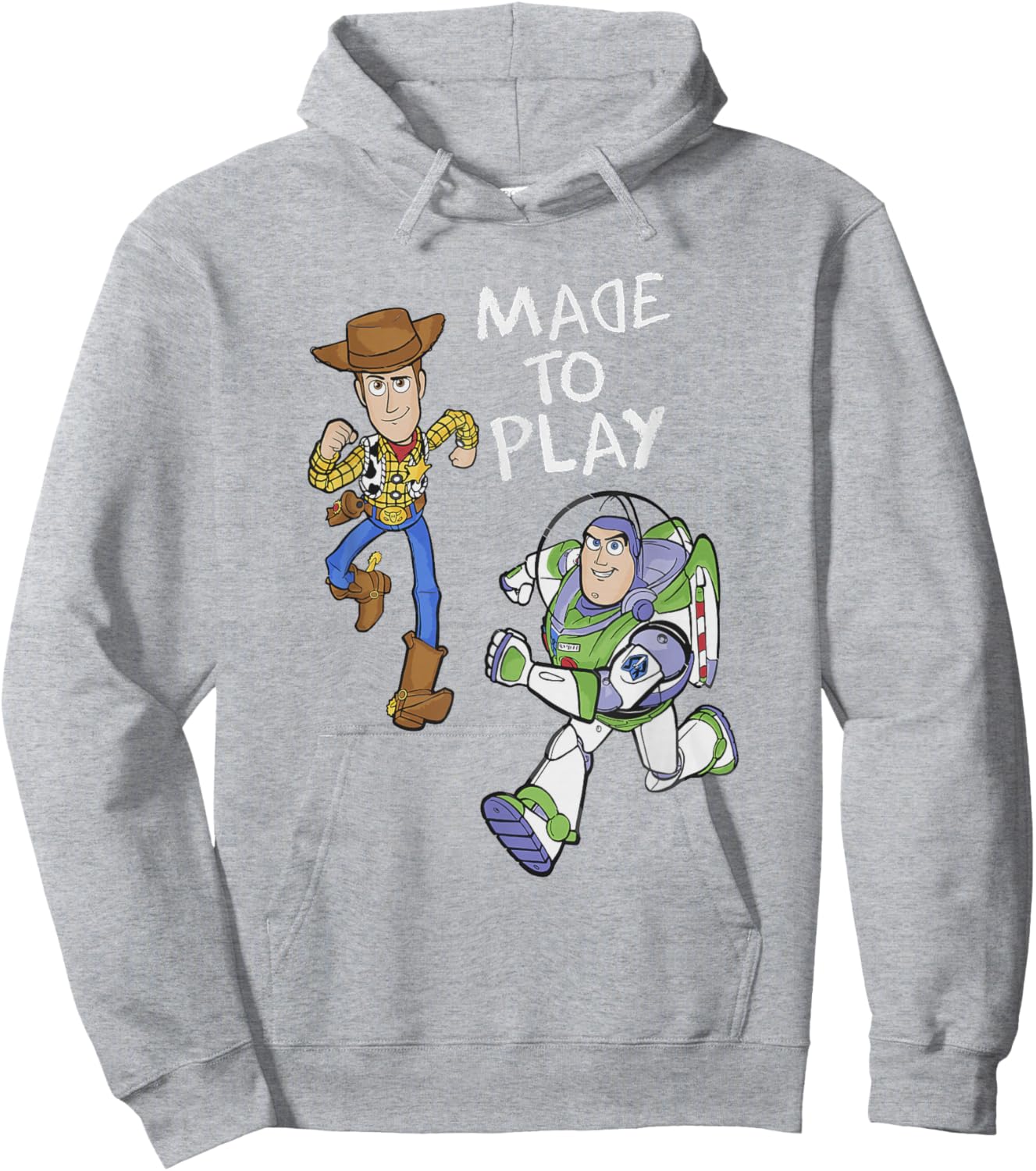 Disney Pixar Toy Story Woody Buzz Made To Play Chest Poster Hoodie - Hoodie | Ash