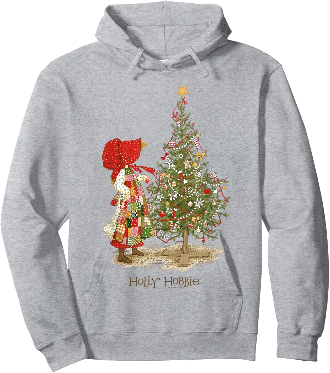 Holly Hobbie Christmas Ornament Decorations Big Chest Logo Hoodie - Hoodie | Ash
