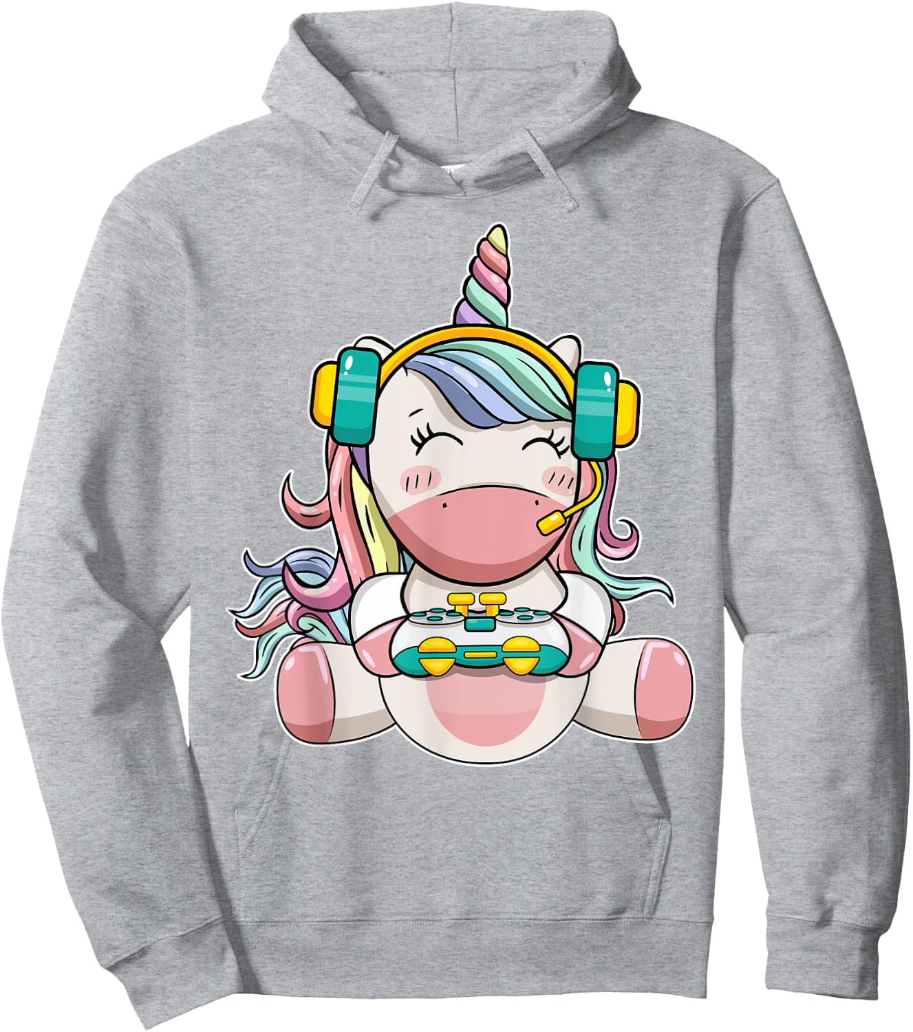 Gamer Girl Unicorn Gaming Cute Video Game Women Kids Girls Hoodie - Hoodie | Ash