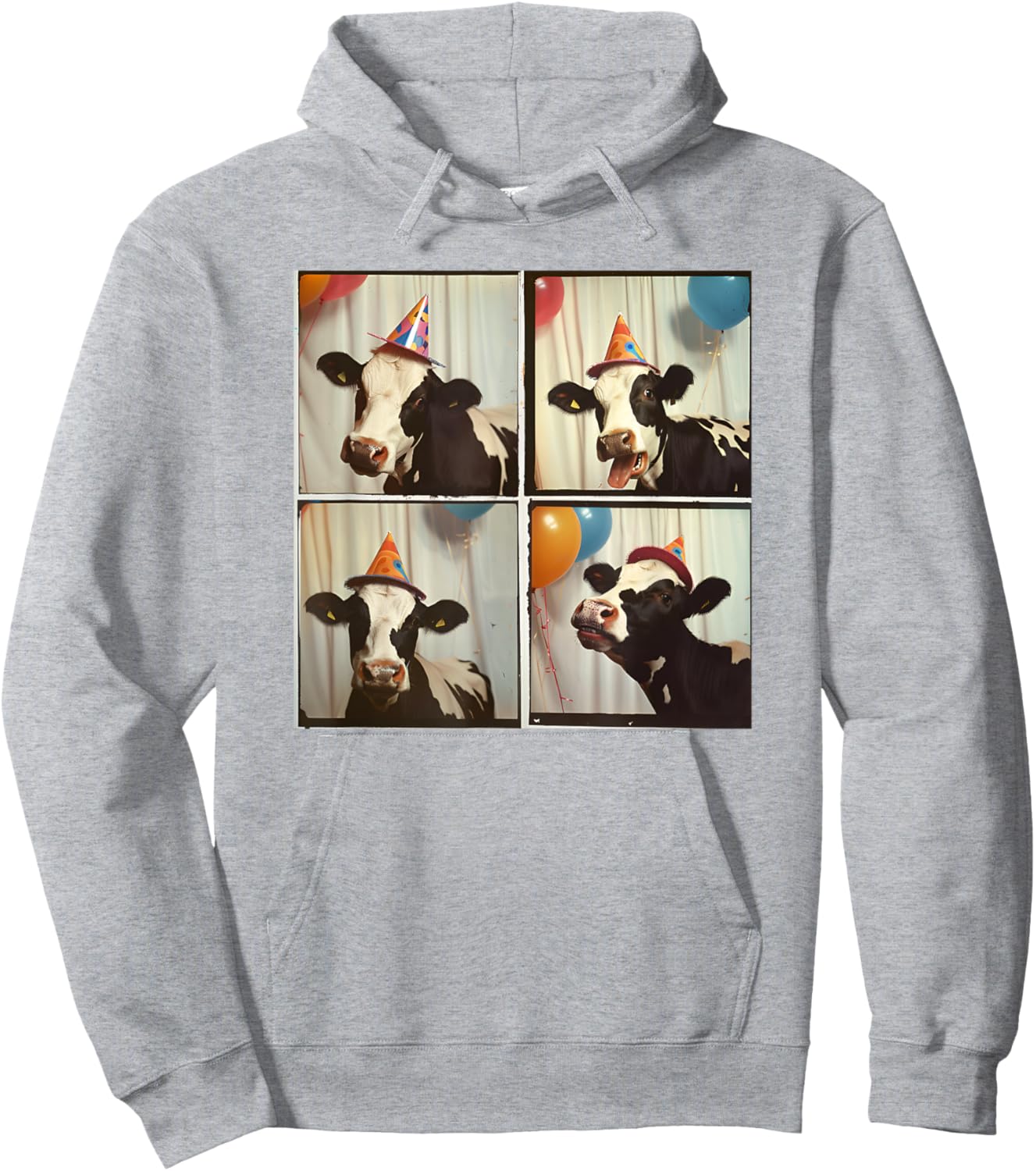 Dairy Cow Farmer Cow Selfie Farmyard Animal Birthday Cow Hoodie - Hoodie | Ash