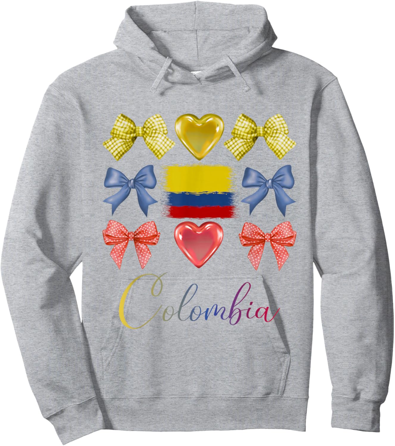 Colombian Bows Pride Roots Latina Women Girls Colombia Bow Hoodie - Hoodie | Ash