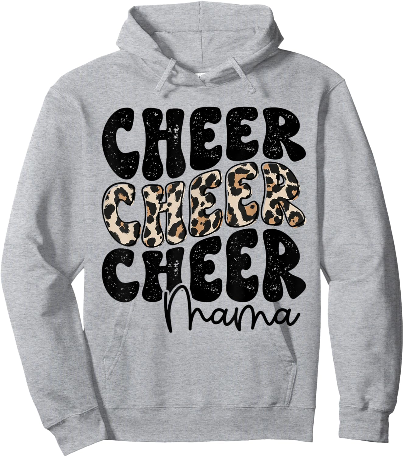 Cheer Mama Leopard Proud Cheerleading Mom Biggest Fan Hoodie - Hoodie | Ash