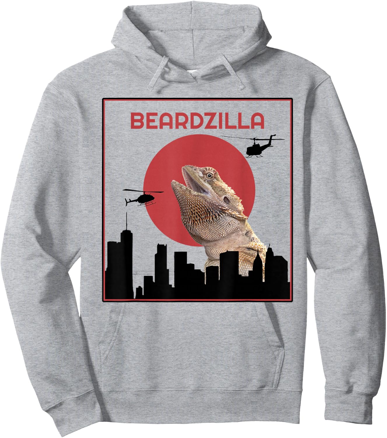Beardzilla Bearded Dragon Funny Hoodie - Hoodie | Ash