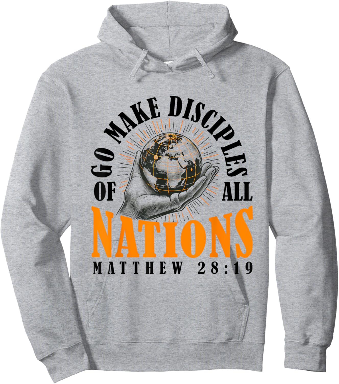 Go And Make Disciples of All Nations Retro Christian Bible Hoodie - Hoodie | Ash