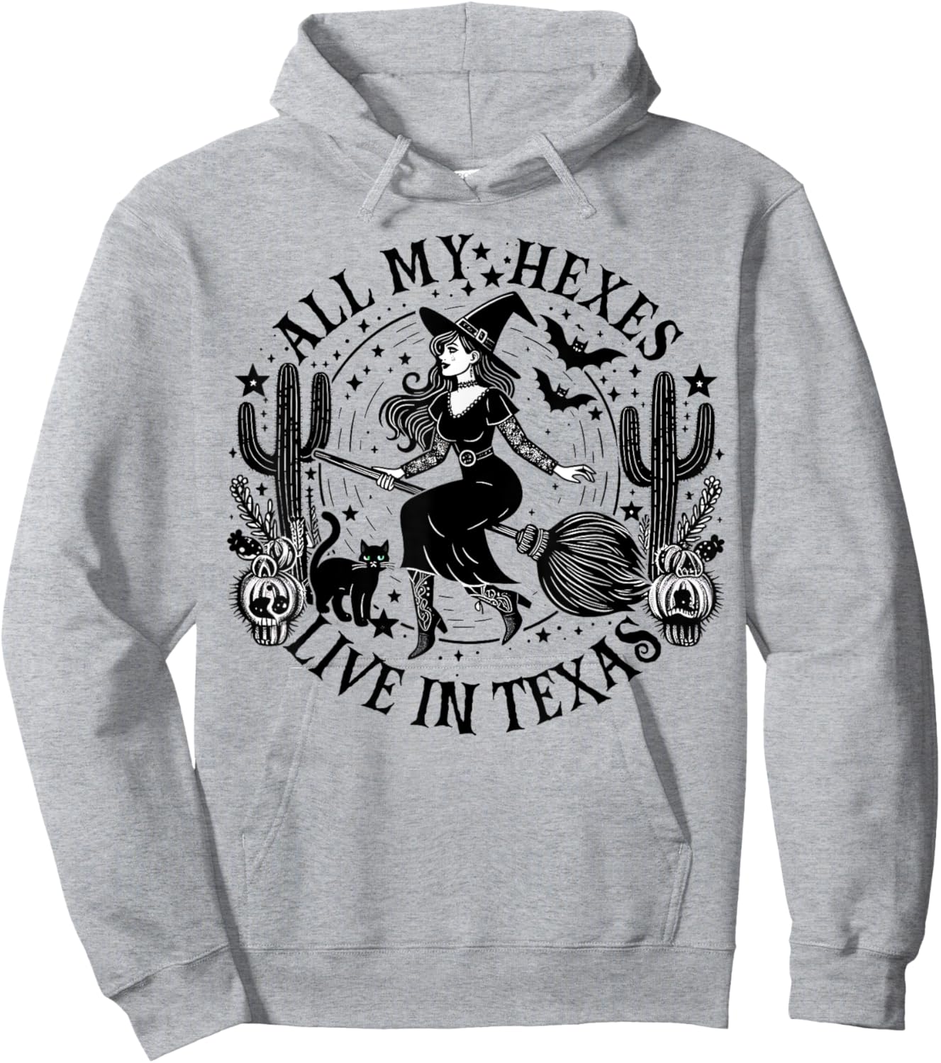 All My Hexes Live In Texas Western Country Witch Halloween Hoodie - Hoodie | Ash
