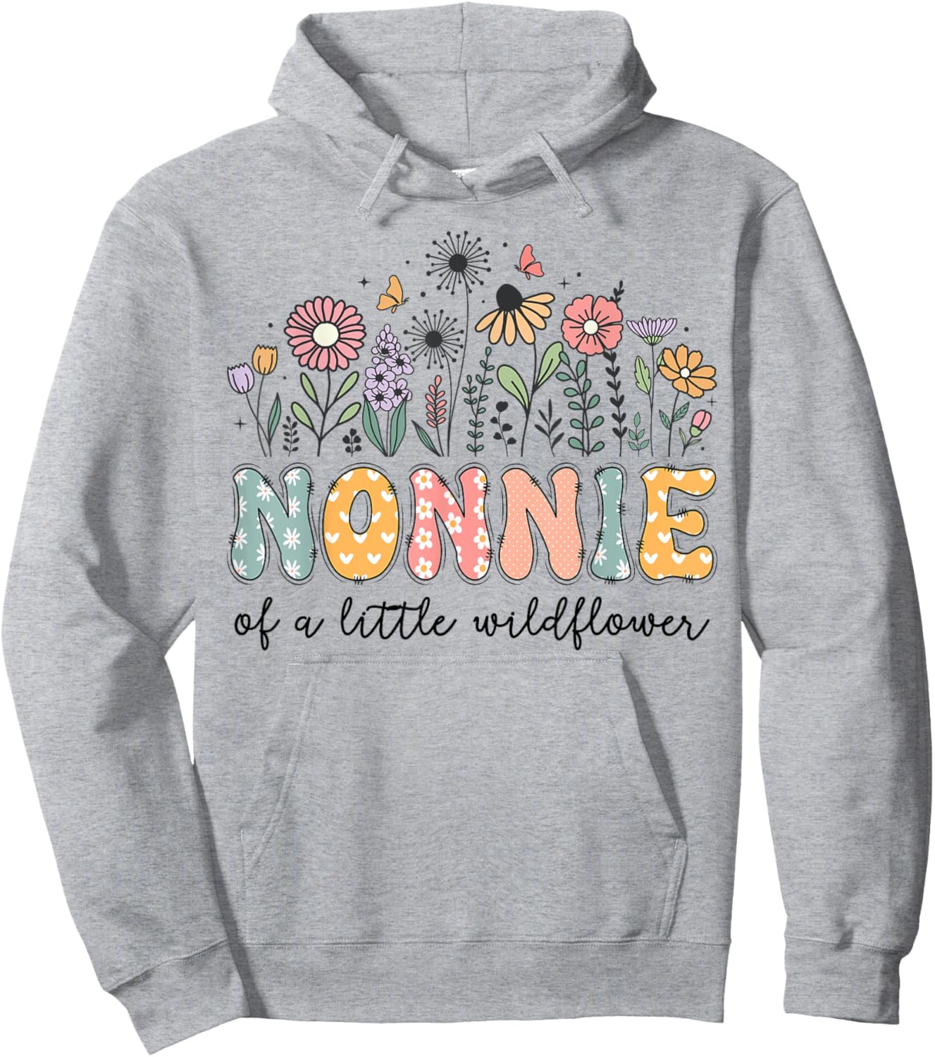 Nonnie Of The Little Wildflower Baby Birthday Party Hoodie - Hoodie | Ash