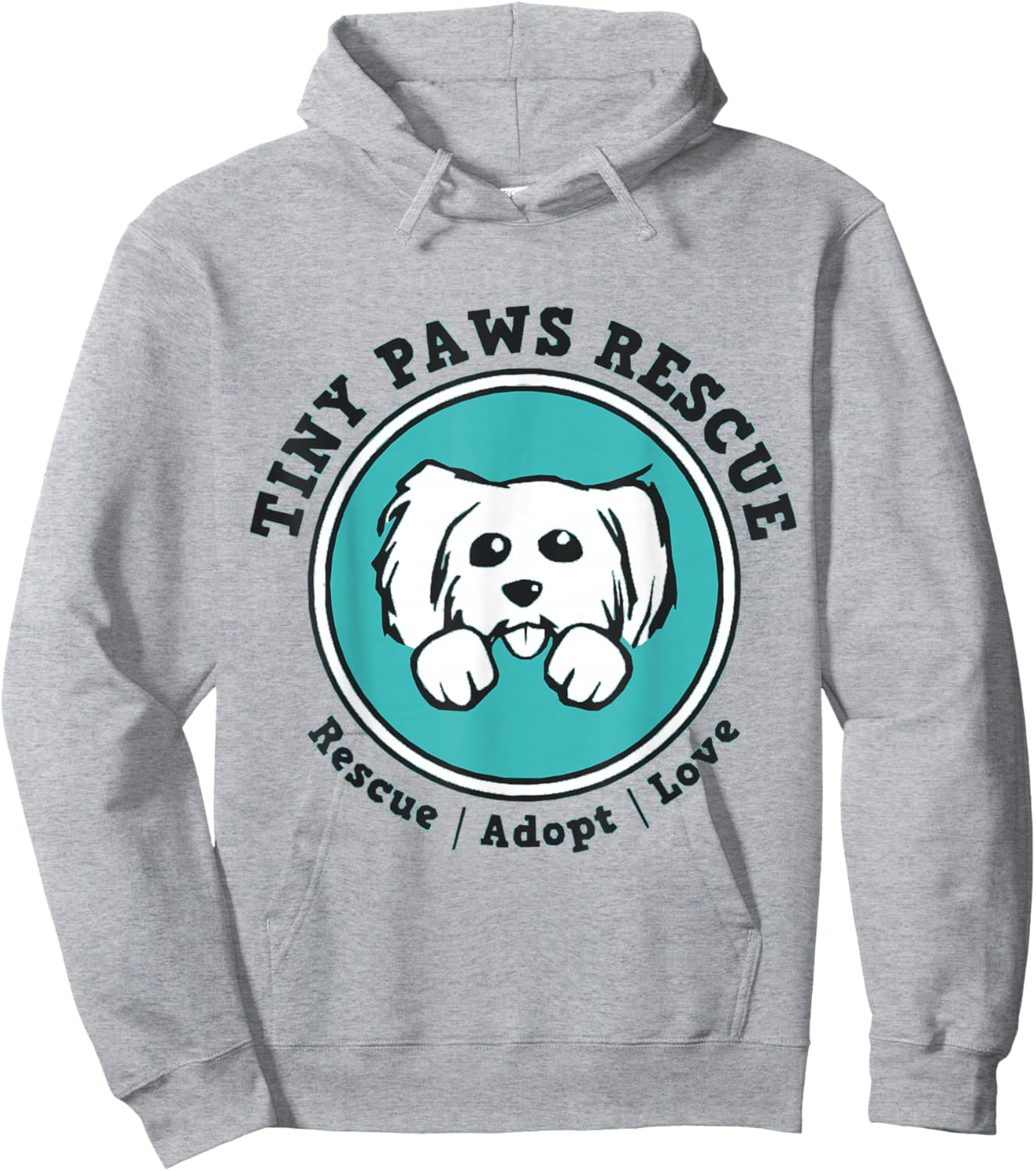 Tiny paws dog logo Hoodie - Hoodie | Ash