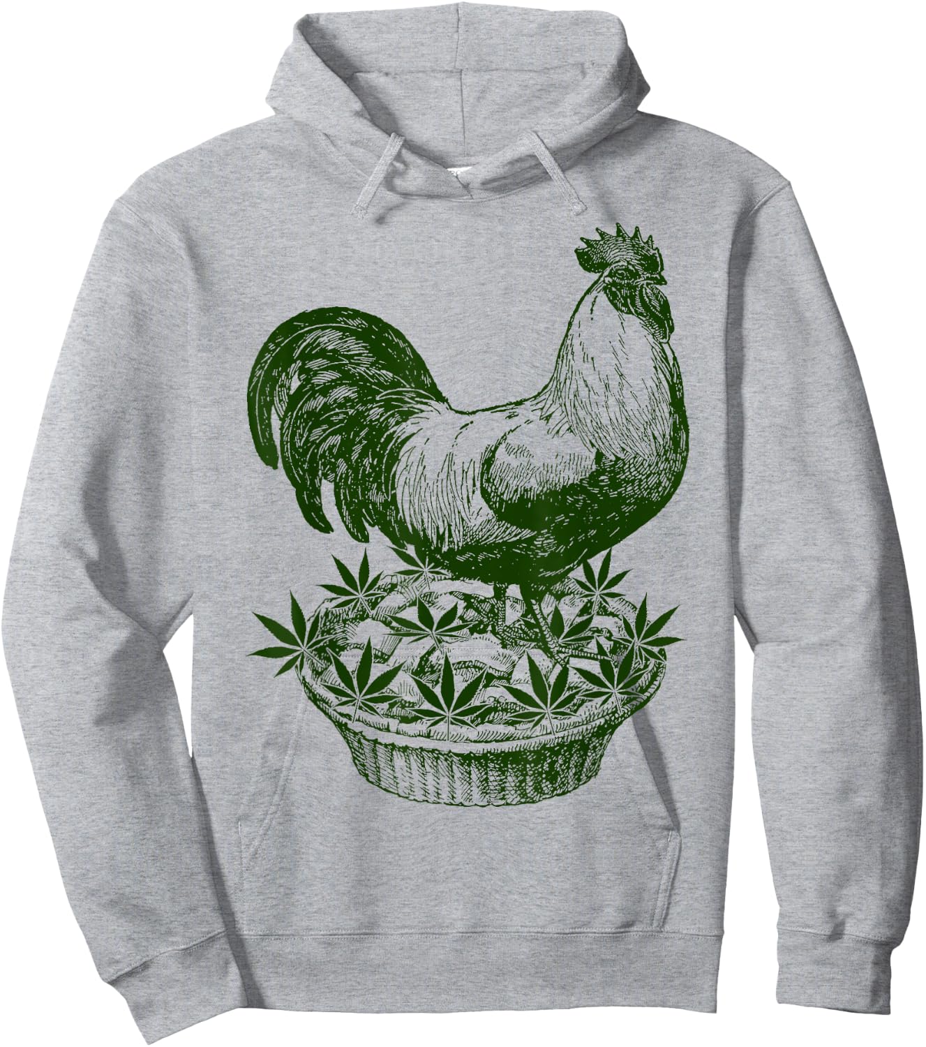 420 Designs Time By Big Ray Designs Women's Marijuana Themed Chicken Pot Pie design Hoodie - Hoodie | Ash