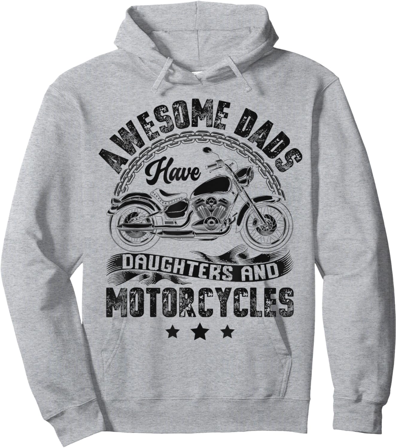 Awesome Dads Have Daughters And Motorcycle Biker Dad Father Hoodie - Hoodie | Ash