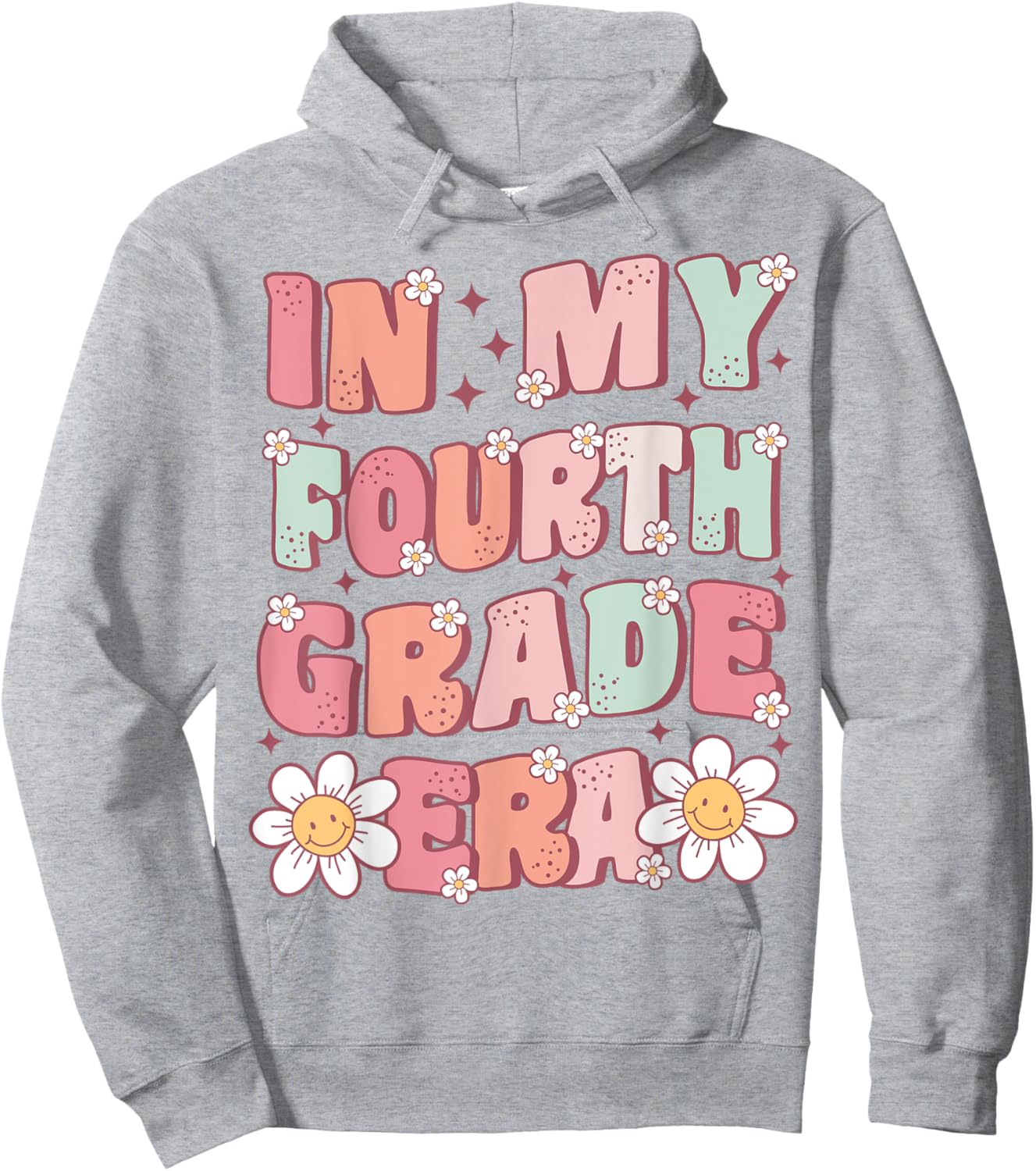 In My Fourth Grade Era Cute Groovy 4th Grade Back to School Hoodie - Hoodie | Ash