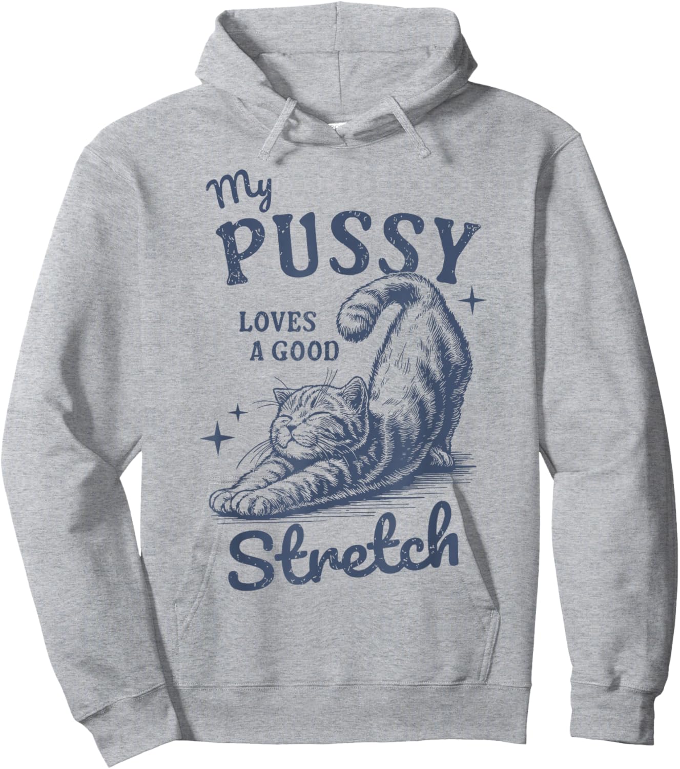 My Pussy Love A Good Stretch Funny Raunchy Cat Meme Hoodie - Hoodie | Ash