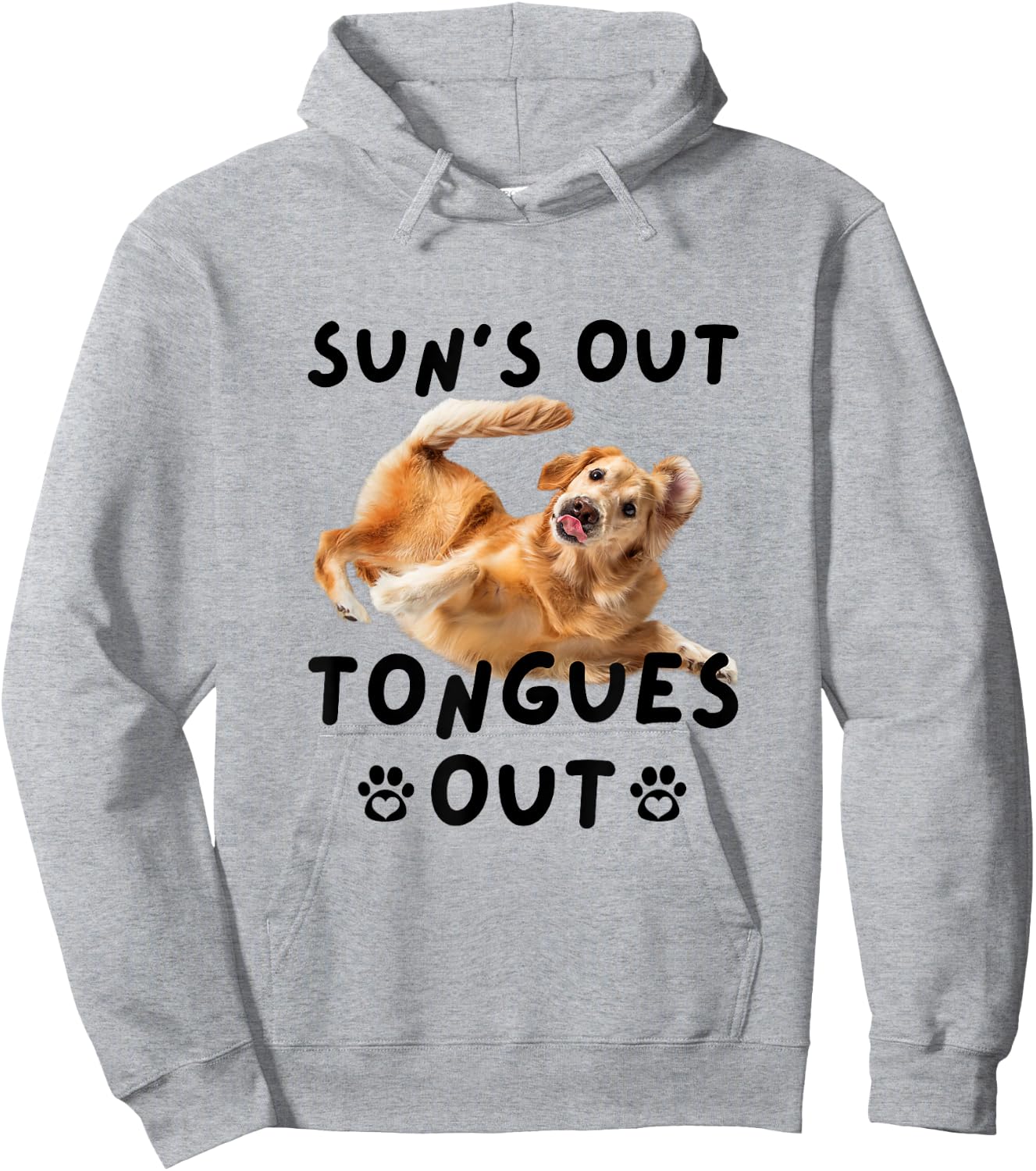 Sun's Out Tongue's Out Funny Dogs and Pet Owners Hoodie - Hoodie | Ash