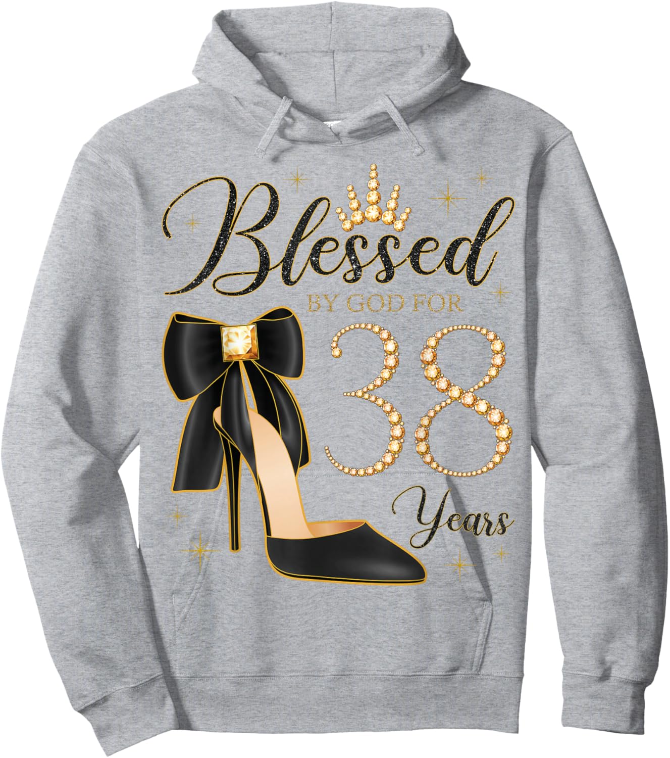 Blessed By God For 38 Years Old 38th Birthday Party Queen Hoodie - Hoodie | Ash