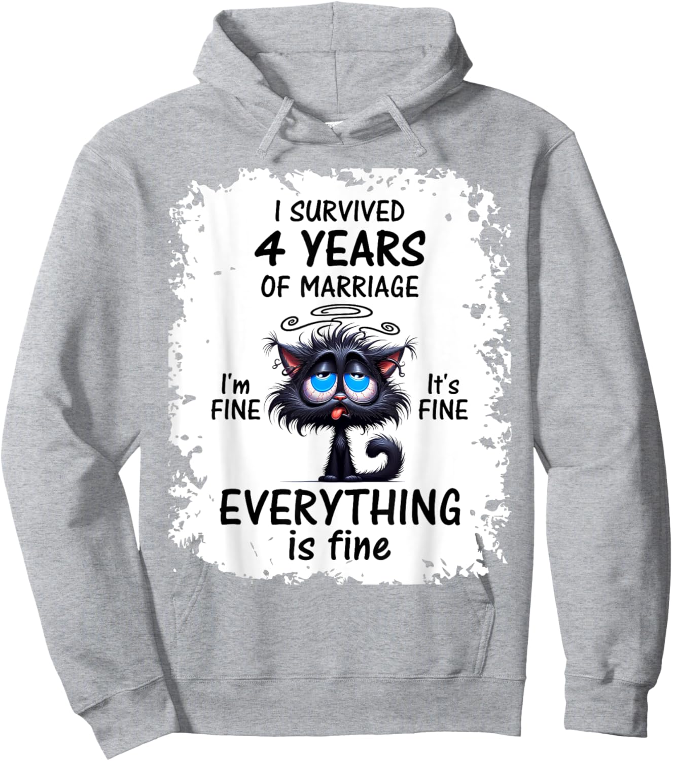 Linen Wedding I Survived 4 Years Of Marriage Hoodie - Hoodie | Ash
